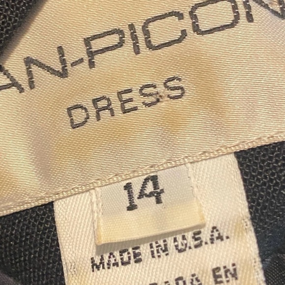 Vtg Evan Picone Blck Knee Length Animal Critter Buttons Plus Size 14 Rayon/flax - Picture 4 of 10